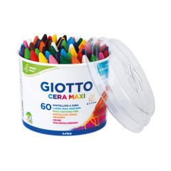 CERA MAXI POT 60 CRAYONS A LA CIRE COLORIS ASSORTIS
